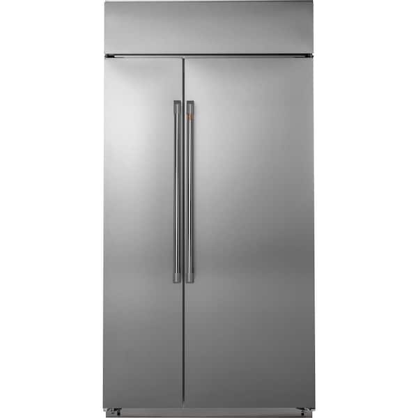 Cafe 25.2 cu. ft. Smart Built-In Side by Side Refrigerator in Stainless Steel