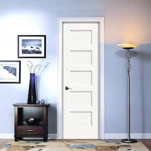 24 in. x 80 in. Conmore White Paint Smooth Solid Core Molded Composite Single Prehung Interior Door