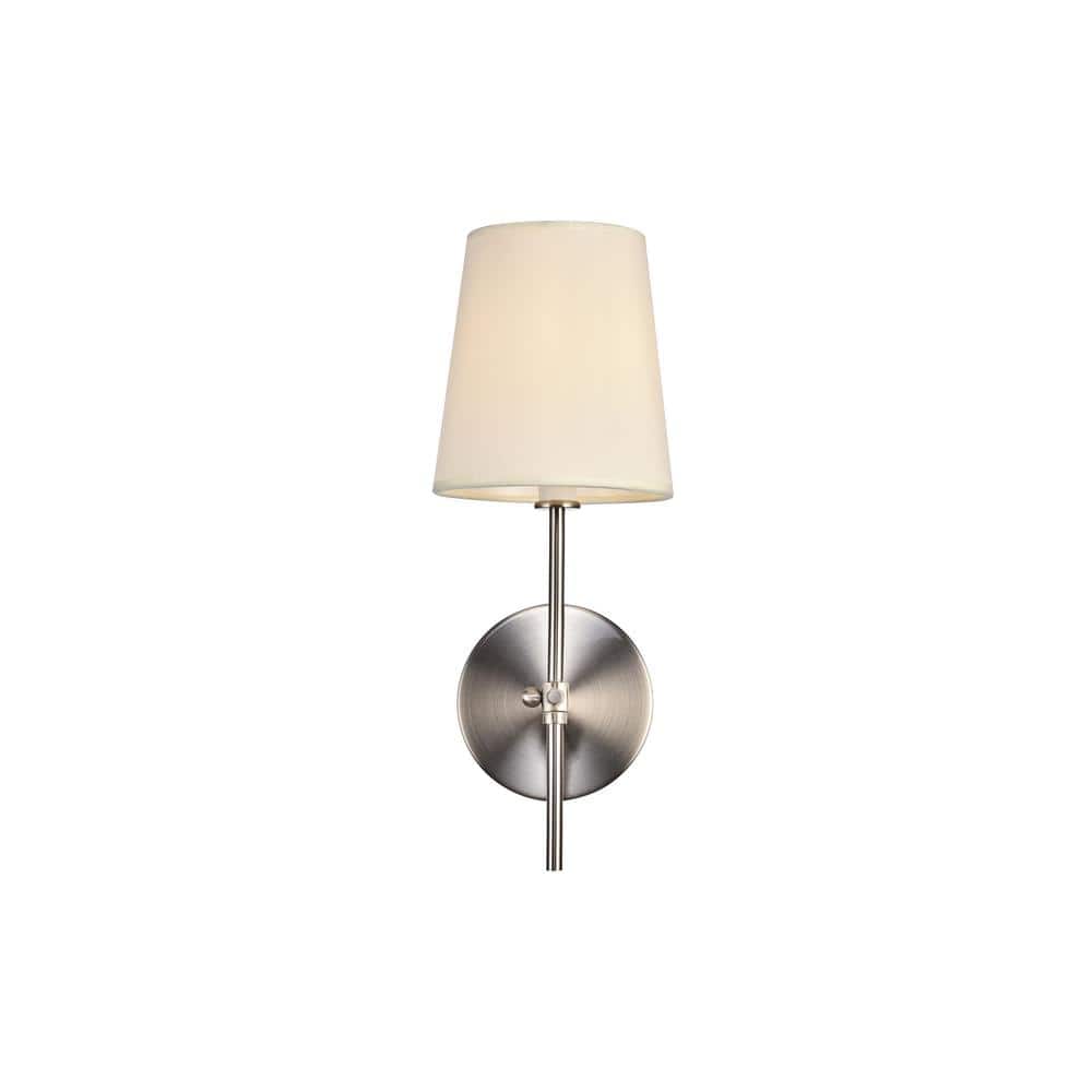 Timeless Home Mercy 5.5 in. W x 15 in. H 1-Light Burnished Nickel Wall Scon