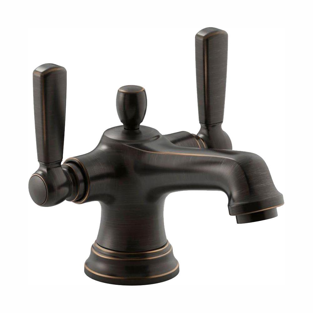 KOHLER Bancroft Monoblock 4 in. Centerset 2-Handle Bathroom Faucet with  Metal Lever Handle in Oil-Rubbed Bronze K-10579-4-2BZ - The Home Depot