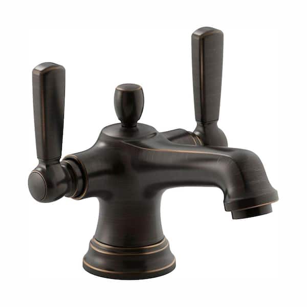 KOHLER Bancroft Monoblock 4 in. Centerset 2-Handle Bathroom Faucet with Metal Lever Handle in Oil-Rubbed Bronze