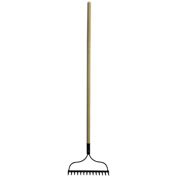 Workforce 54 in. Wooden Handle 14-Gauge Steel Rake 1322-1 - The Home Depot