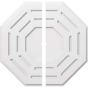 1 in. P X 11 in. C X 28 in. OD X 1 in. ID Westin Architectural Grade PVC Contemporary Ceiling Medallion, Two Piece