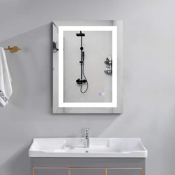 Maincraft 24 in. W x 32 in. H Rectangular Frameless LED Light Wall Mounted Bathroom Vanity Mirror in Aluminum