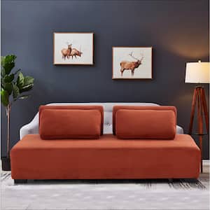 85.4 in. L Armless Polyester Minimalist Modular Sofa in Orange