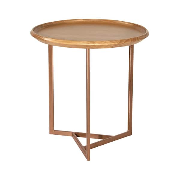 Luxor Javitz 19.29 in. Cinnamon Modern Round End Table