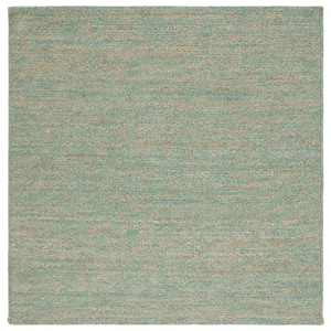 Natural Fiber Green/Beige 6 ft. x 6 ft. Abstract Distressed Square Area Rug