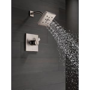 1-Spray Patterns 1.50 GPM 5.38 in. Wall Mount Fixed Shower Head with H2Okinetic in Stainless