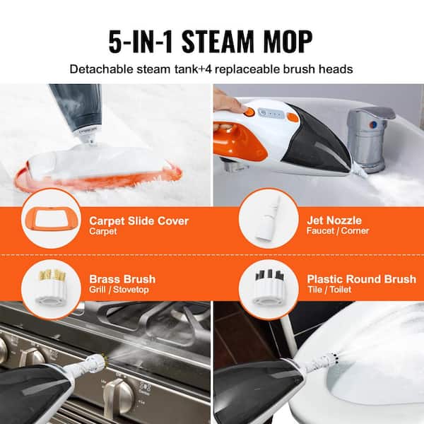 Steam Mop 10-in-1 Convenient Detachable Steam Cleaner, White  Multifunctional Cleaning Machine Floor Steamer