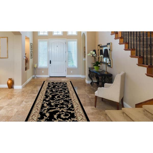 Jewel Veronica Black 2 ft. x 8 ft. Runner Rug