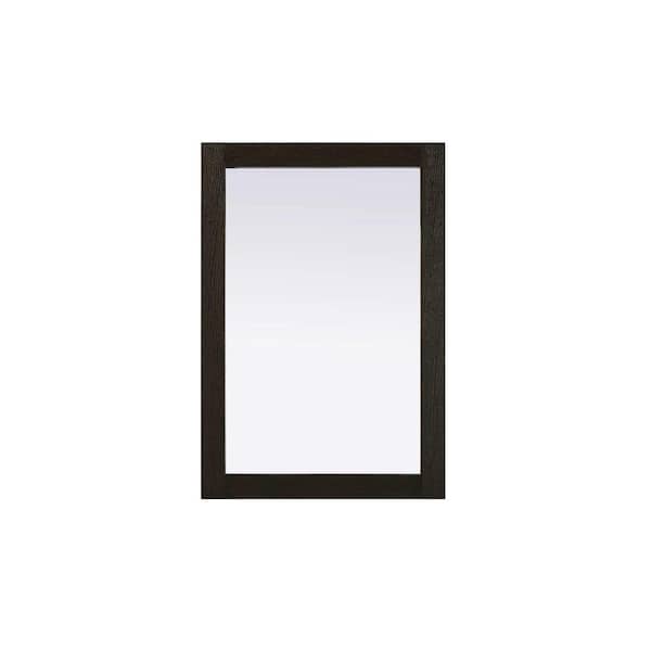 Chocolate Oak 22 in. W x 32 in. H Transitional Rectangle Mirror