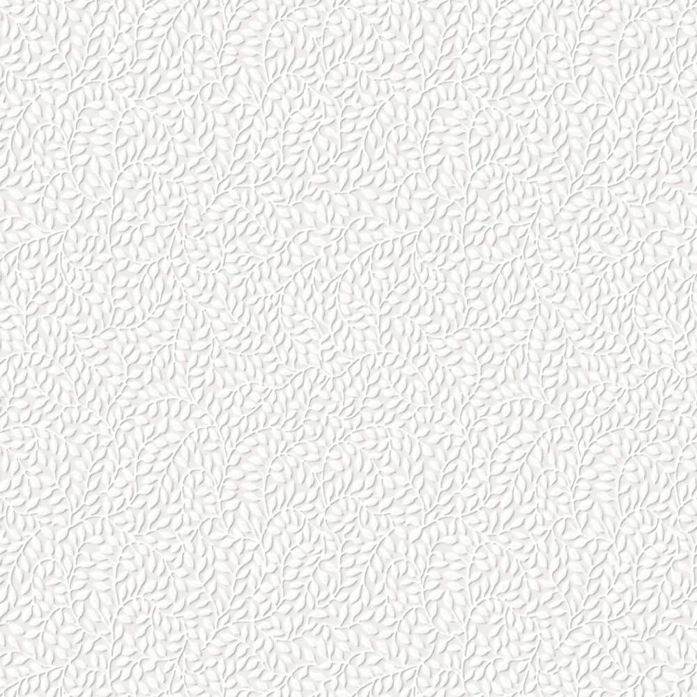 Little Vines Paintable White Unpasted Removable Wallpaper Sample