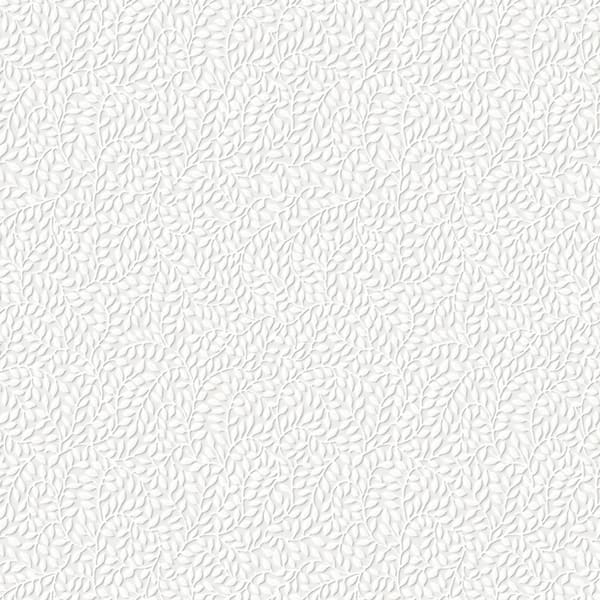 Laura Ashley Little Vines Paintable White Unpasted Removable Wallpaper Sample