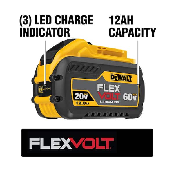 FLEXVOLT 20V/60V MAX Lithium-Ion 12.0Ah Battery and 20V and FLEXVOLT 12 Amp Fan Cooled Fast Charger