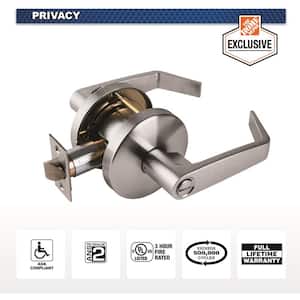 Universal Hardware Heavy Duty Commercial Cylindrical Privacy (bed/bath) Lever ADA UL 3-Hr Fire ANSI Grade 2 Satin Chrome