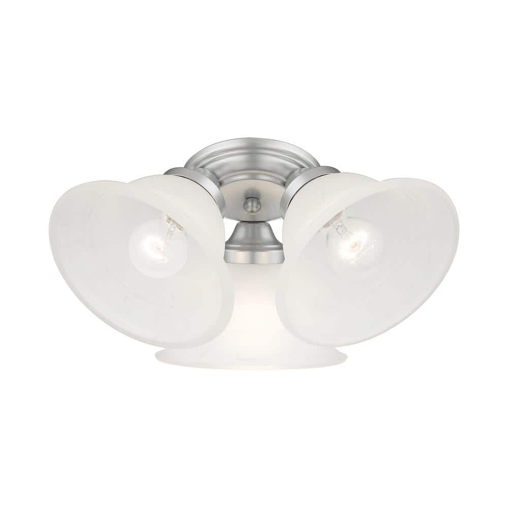 Wynnewood Satin Nickel 16" LED Flush Mount with Gray Marble Glass