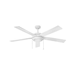 CROFT 60 in. Indoor Integrated LED Chalk White Ceiling Fan Pull Chain