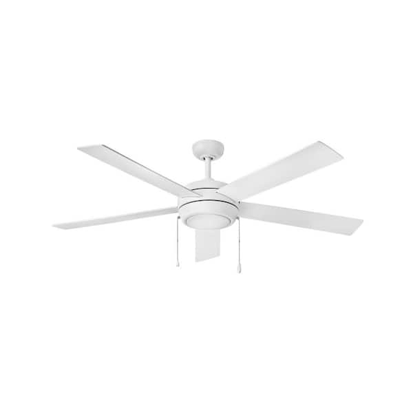 HINKLEY CROFT 60 in. Indoor Integrated LED Chalk White Ceiling Fan Pull Chain