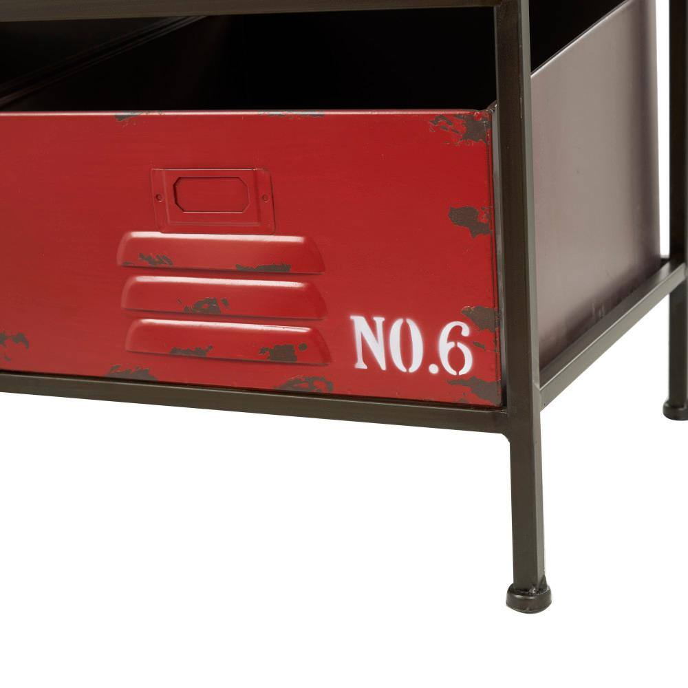 Multi-Colored Industrial Metal Drawer Insert with Weathered Finish