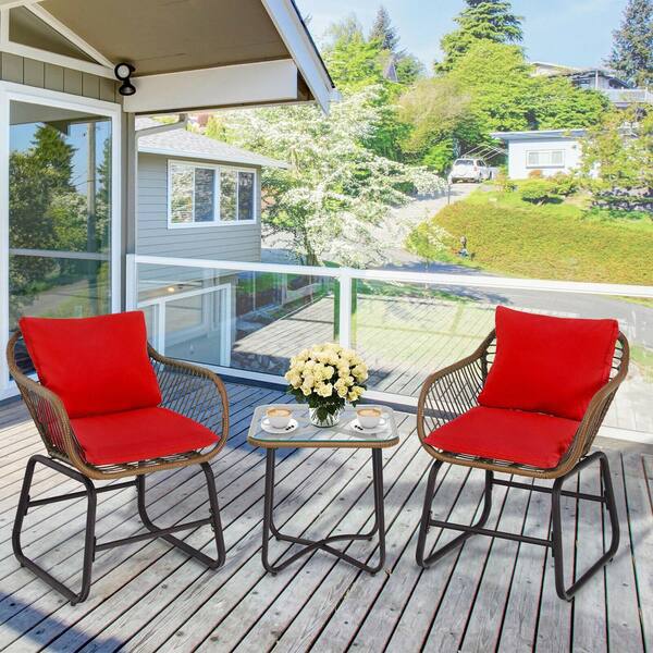 Red outdoor bistro discount sets