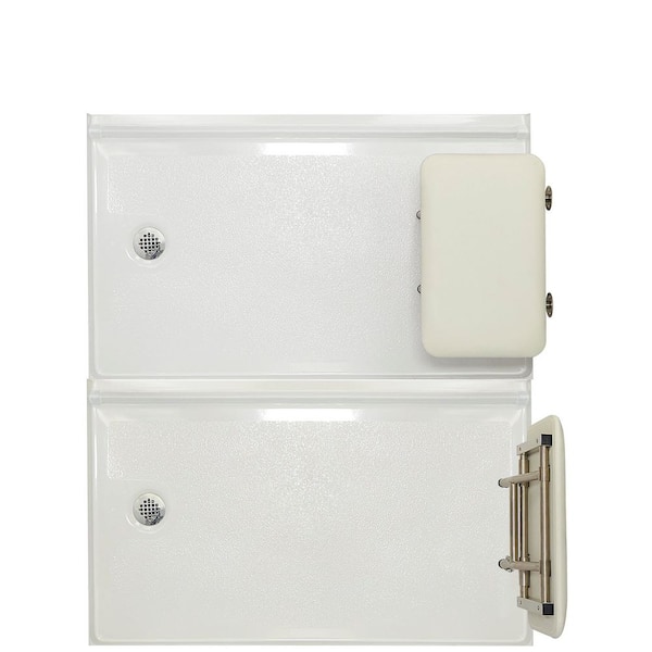 Ella 24 in. W Stainless Steel Fold up Shower Seat in White