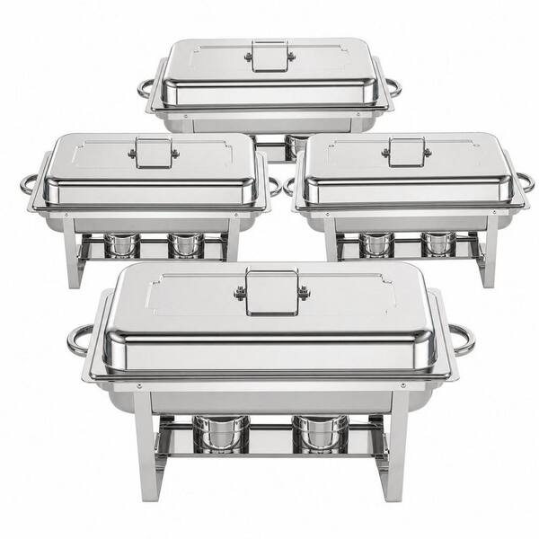 9 qt. Stainless Steel Chafing Dish for Buffet, Buffet Server and Warmer for Party, Wedding, Birthday, Hotel (Pack of 4)