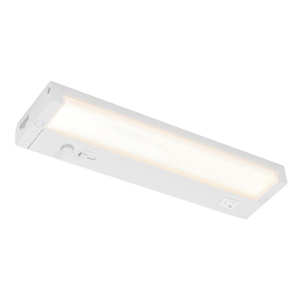 Maxxima 12 in. Hardwired or Plug and Play, White, Integrated LED