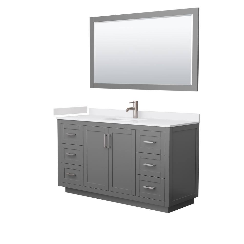 Wyndham Collection Miranda 60 in. W Single Bath Vanity in Dark Gray