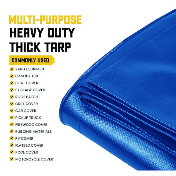 ALL PURPOSE BLUE TARPS CANOPY WATER & TEAR RESISTANT LIGHT WEIGHT EXCELLENT QTY 
