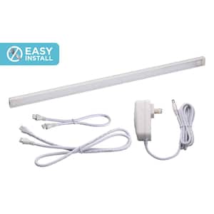 24 in. LED Cool White 4000K, Dimmable, 1-Bar Under Cabinet Lights Kit with Hands-Free On/Off (Tool-Free Plug-in Install)