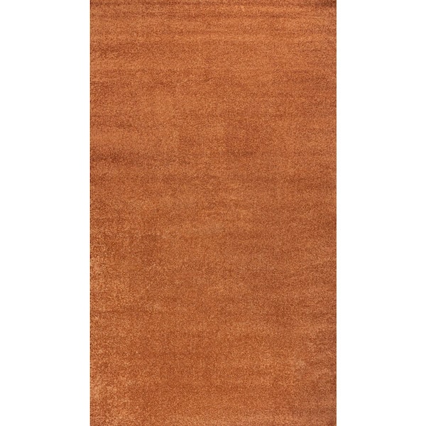 Haze Solid Low-Pile Orange 8 x 10 Area Rug