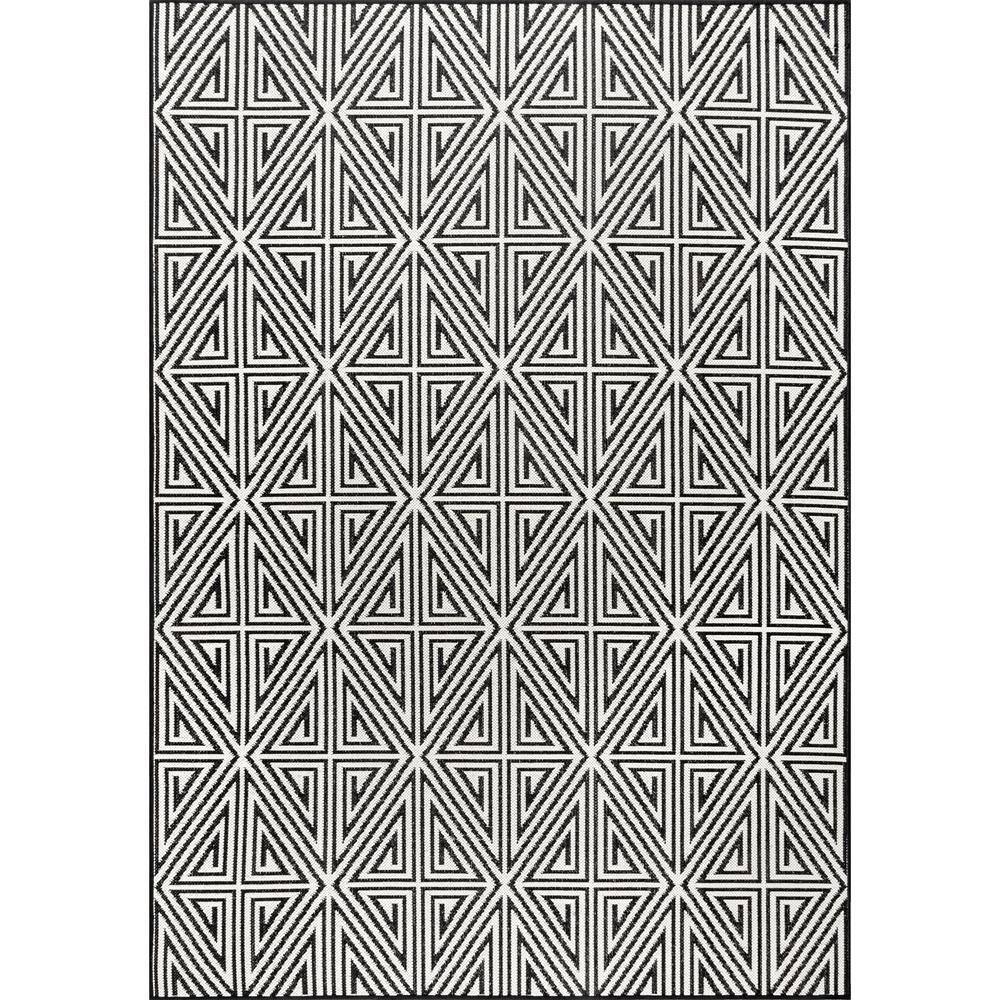 Reversible Black Synthetic 5' x 8' Indoor/Outdoor Easy Care Rug