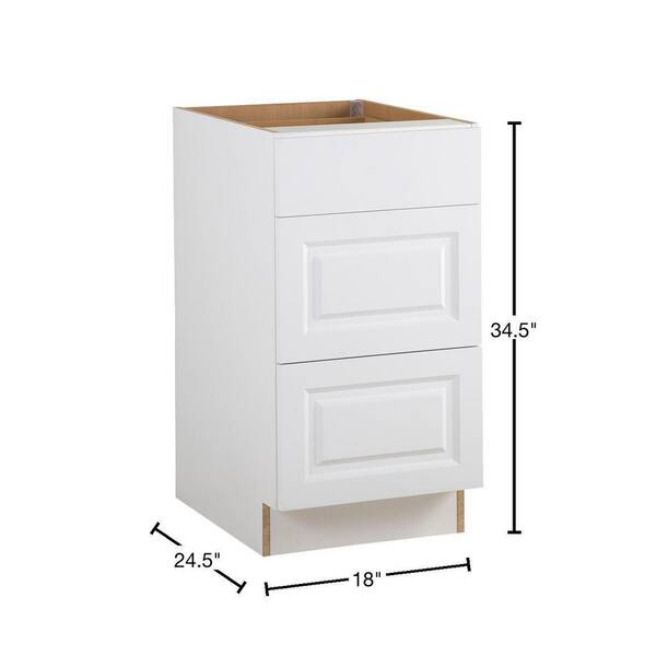 Hampton Bay Benton Assembled 18x34.5x24.5 in. Base Cabinet with 3-Soft ...