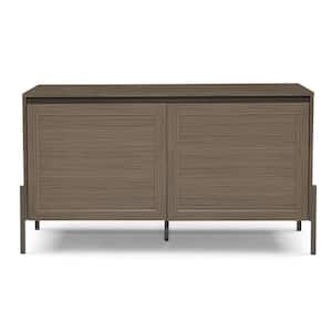 50.25 in. Walnut TV Stand Fits TV up to 60 in. with 2 Cabinet Doors