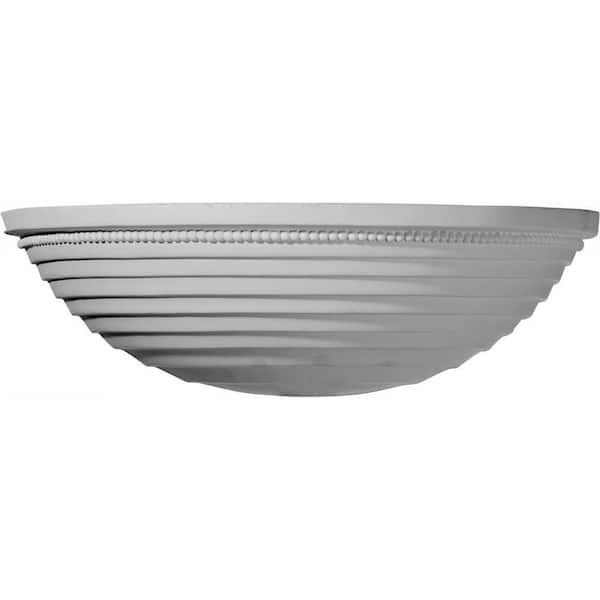 Ekena Millwork 16-1/4 in. x 8-1/4 in. x 5 in. Primed Polyurethane Beaded Sconce