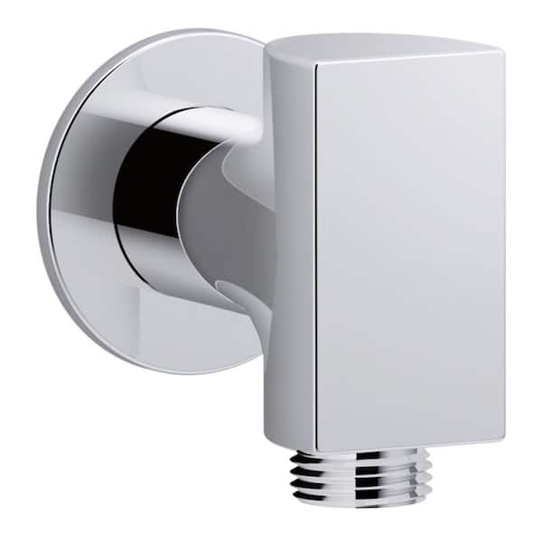 KOHLER Exhale 1/2 in. Metal 90-Degree NPT Wall-Mount Supply Elbow with Check Valve, Polished Chrome