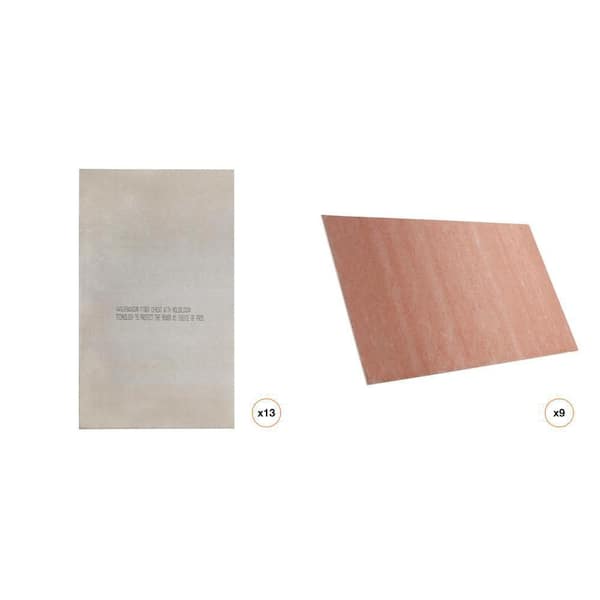 HardieBacker 1/2 in. x 3 ft. x 5 ft. Cement Backerboard (13-Count) and Waterproof Cement Backer Board (9-Count)