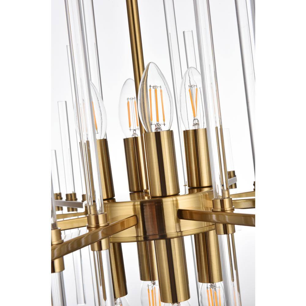 Gold Crystal Modern 8-Light Pendant with Iron and Glass