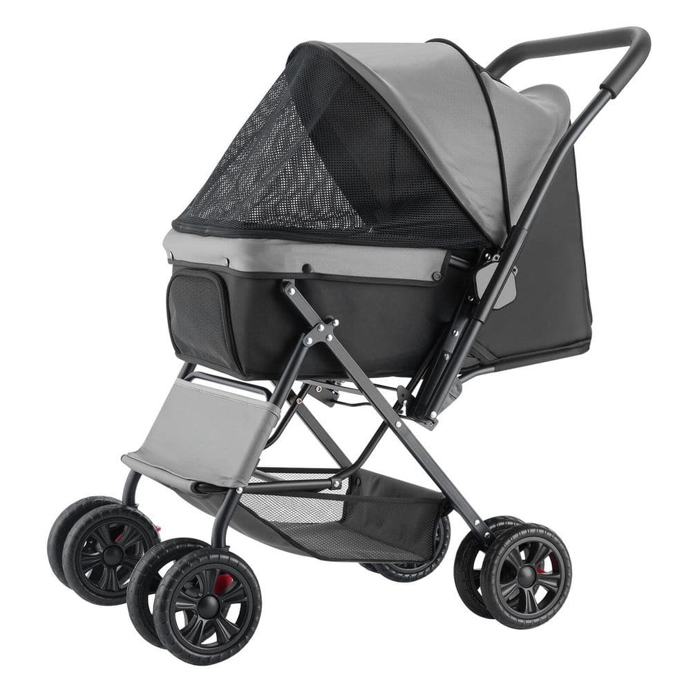 Pet Stroller, 4 Wheels Dog Stroller Rotate with Brakes, 44lbs. Weight Capacity, Puppy Stroller with Reversible Handlebar price history on PriceWatchPro