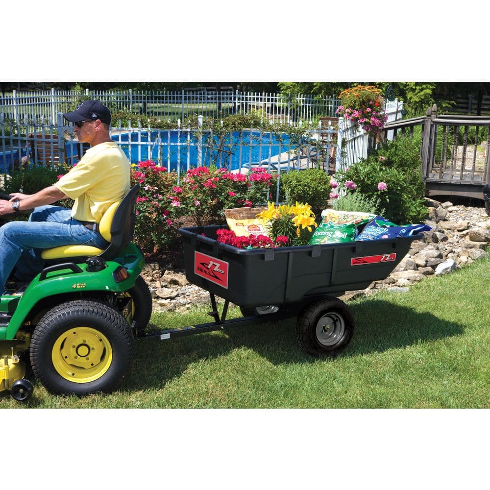 Buy 17 cu. ft. 850 lb. TowBehind Poly Utility Lawn Mower Trailer Dump Carts with Durable