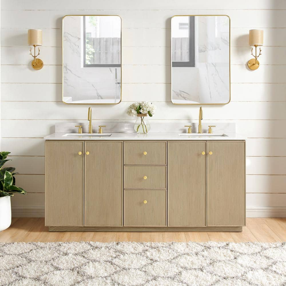 ROSWELL Oza 72 in. W x 22 in. D x 33.9 in. H Double Sink Bath Vanity in ...