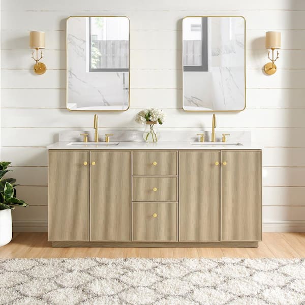 ROSWELL Oza 72 in. W x 22 in. D x 33.9 in. H Double Sink Bath Vanity in ...