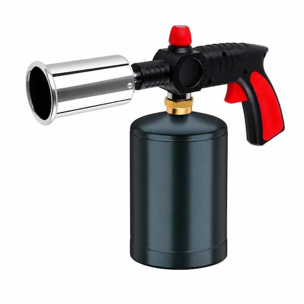 13.5 in. ABS, Brass and Zinc Black and Red Culinary Propane Torch with Adjustable Flame and Heat-Resistant Shield