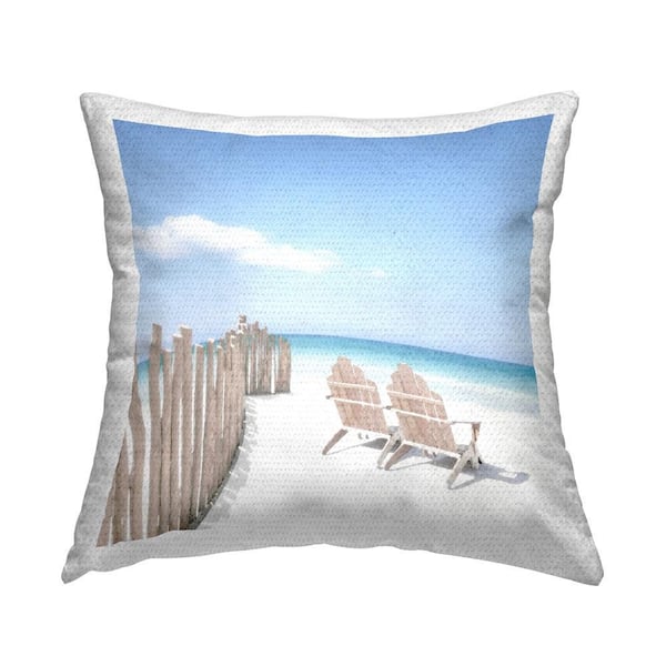 Stupell Industries Beach Chairs Scene Outdoor Printed Throw Pillow by Noah Bay
