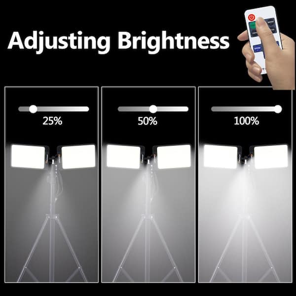 Led Work Light With Stand, 11200 Lumen Dual - Head Tripod Lights Const —  Brother's Outlet