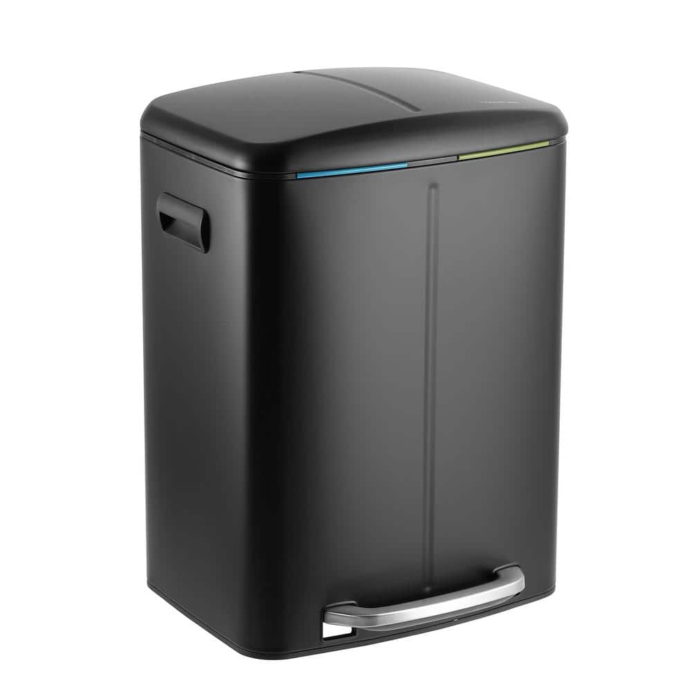 Marco 10.5 Gal. Black Rectangular Double Bucket Trash Can with Soft-Close Lid price history on PriceWatchPro