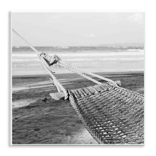 Stupell Industries Hammock Lounging by Shore by LSR Design Studio Unframed Coastal Graphic Art Print 12 in. x 12 in.