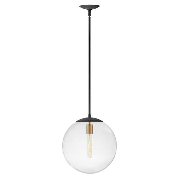 HINKLEY Warby 1-Light Aged Zinc Black Globe Pendant Light