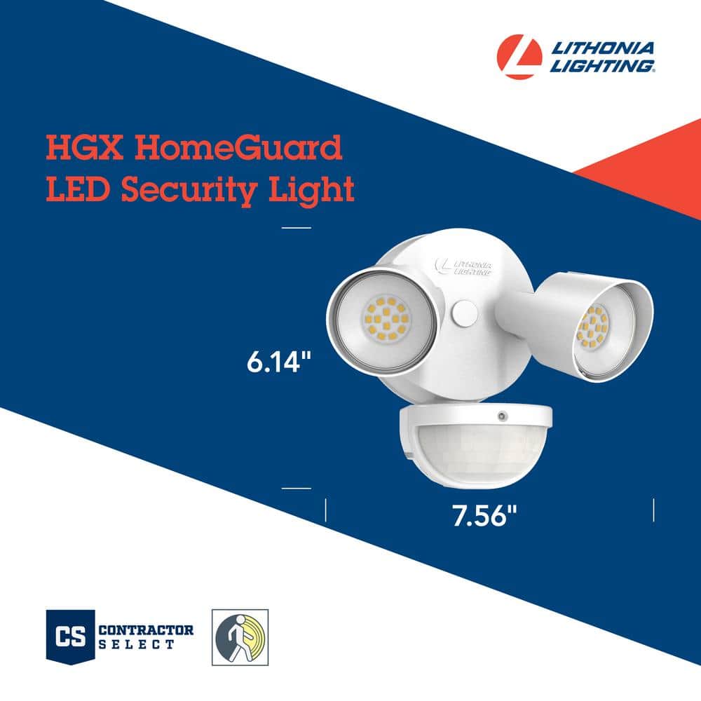 White Dual Head LED Outdoor Security Flood Light with Motion Sensor
