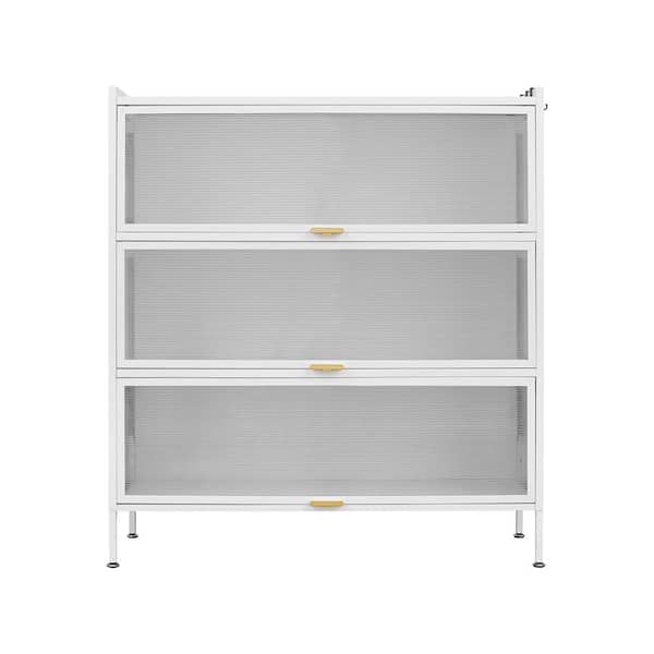 COWLOWN 39.37 in. W x 13.78 in. D x 43.3 in. H White Linen Cabinet